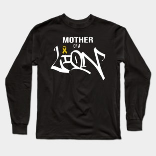 mother of a lion childhood cancer awareness Long Sleeve T-Shirt